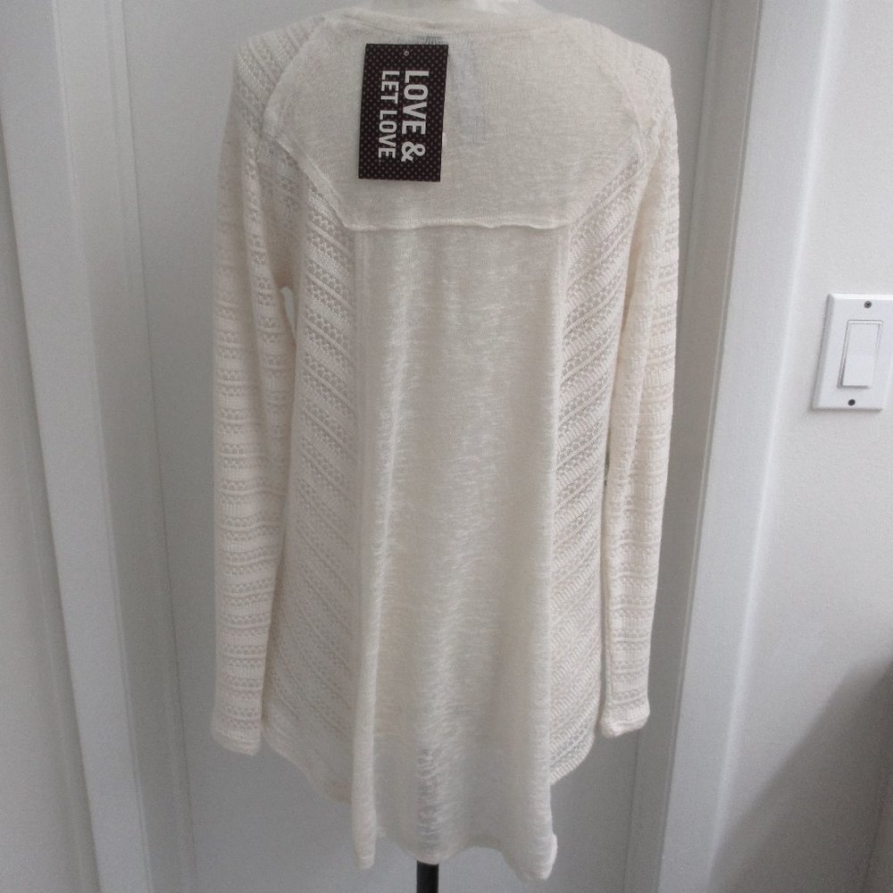 LOVE & LET LOVE Sheer Ivory Long Sleeve Tunic